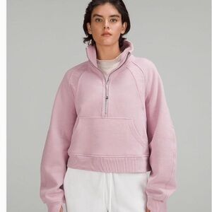 Lululemon scuba quarter zip funnel neck, pink peony